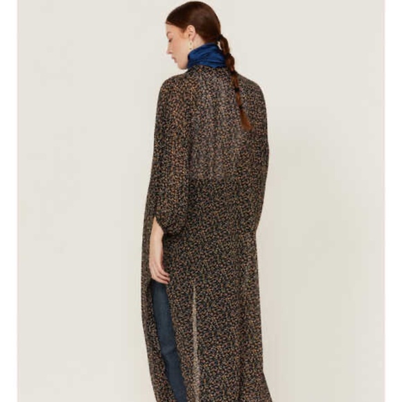 BEYOND THE RADAR WOMEN'S FLORAL CHIFFON DUSTER MAXI KIMONO - Picture 3 of 5